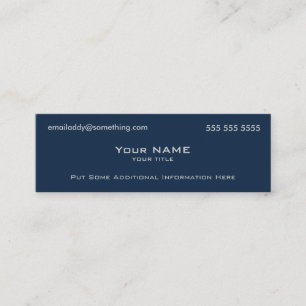 Modern Navy Blue Mini Business Card