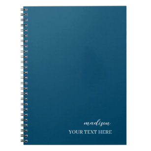 Modern Navy Blue Minimalist Handwritten   Notebook