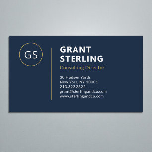 Modern Navy Blue Minimalist Professional Business Card