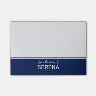 Modern Navy Blue Personalised 4" x 3" Post-it Notes