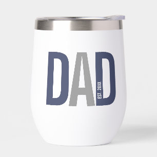 Modern Navy Blue Personalised Dad Established