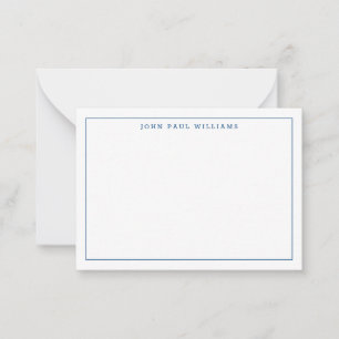 Modern Navy Blue Professional Simple Thin Border Card