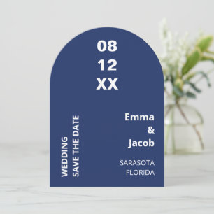 Modern Navy Blue Wedding Save the Date