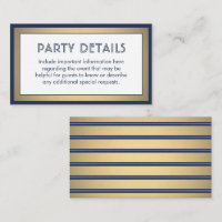 Modern Navy Blue, White & Gold Faux Foil Details