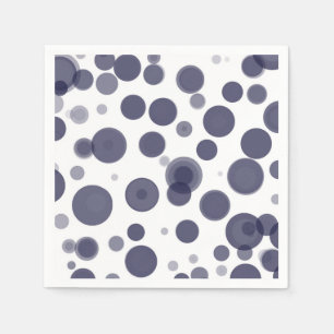 Modern Navy Blue & White Polka Dot Bubbles Party Napkin