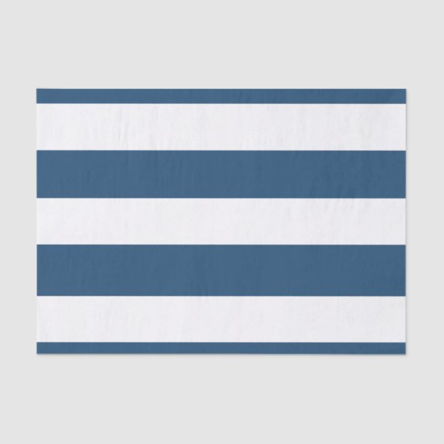 Modern Navy Blue White Stripes Pattern Tissue Paper (Front)
