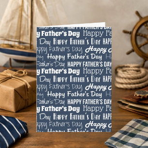 Modern Navy Blue White Typography Father’s Day Card