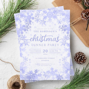 Modern Navy Blue Winter Wonderland Christmas  Invitation