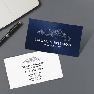 Modern Navy Construction Handyman Carpenter Tools Business Card