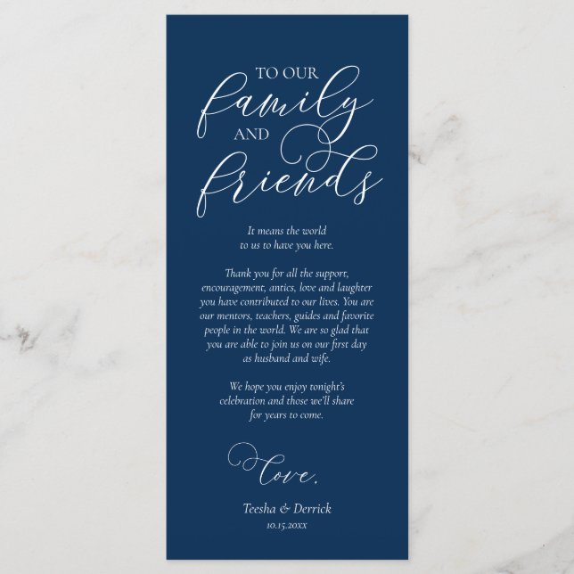 Modern Navy, Dinner Place Setting Thank You Card (Front)