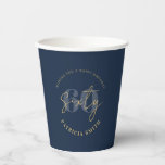 Modern Navy Elegant 60th Birthday Paper Cups<br><div class="desc">60th birthday paper cups featuring minimalist script calligraphy and modern elegant typography.</div>