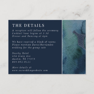Modern Navy Emerald Abstract Watercolor Enclosure Card