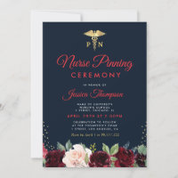Modern navy floral Nurse pinning ceremony