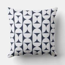 Modern Navy Geometric Throw Pillow