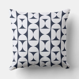 Modern Navy Geometric Throw Pillow