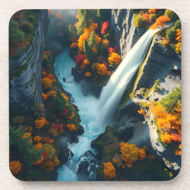 Modern Navy & Gold Abstract Mountain Peak – Luxury Coaster (Front)