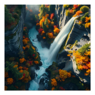 Modern Navy & Gold Abstract Mountain Peak – Luxury Poster