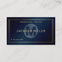 Modern Navy Gold Custom Monogram Professional