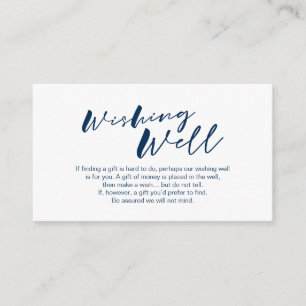 Modern Navy ink minimalism font, Wed Wishing Well Enclosure Card