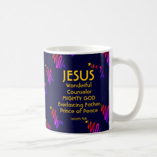 Modern Navy JESUS PRINCE OF PEACE Christmas Coffee Mug