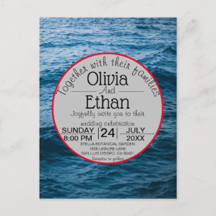 Modern navy nautical wedding invitation