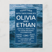 Modern navy nautical Wedding invitation
