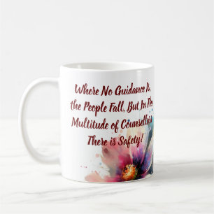 Modern NAVY & PINK WATERCOLOR INSPIRATIONAL FLORAL Coffee Mug