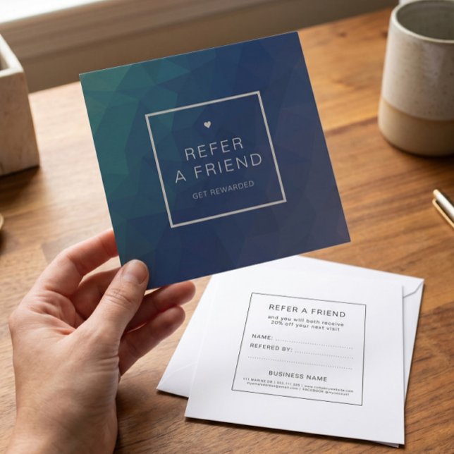 Modern Navy Square Refer a Friend (Creator Uploaded)