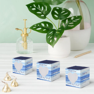 Modern Navy Watercolor Brush Strokes Pattern Favour Box