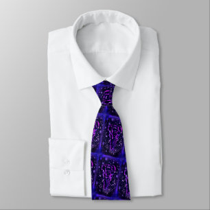 Modern Neck Tie with Elephants At Starry Night