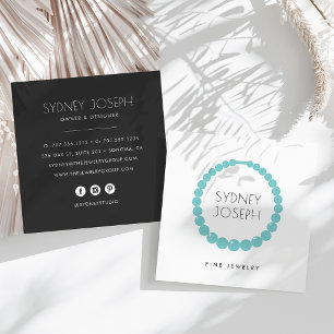Modern Necklace Logo Jewellery Design Square Business Card