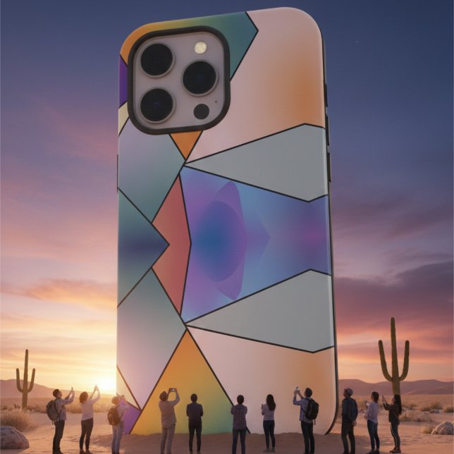 Modern Neo Art Deco Geometric Gradient Mosaic Case-Mate iPhone Case (Creator Uploaded)