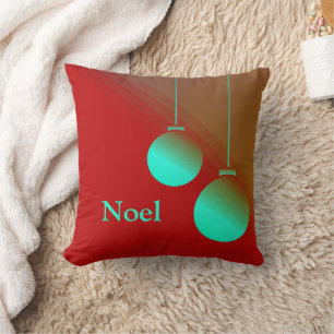 Modern Neo Mint Noel Christmas Holiday Cushion