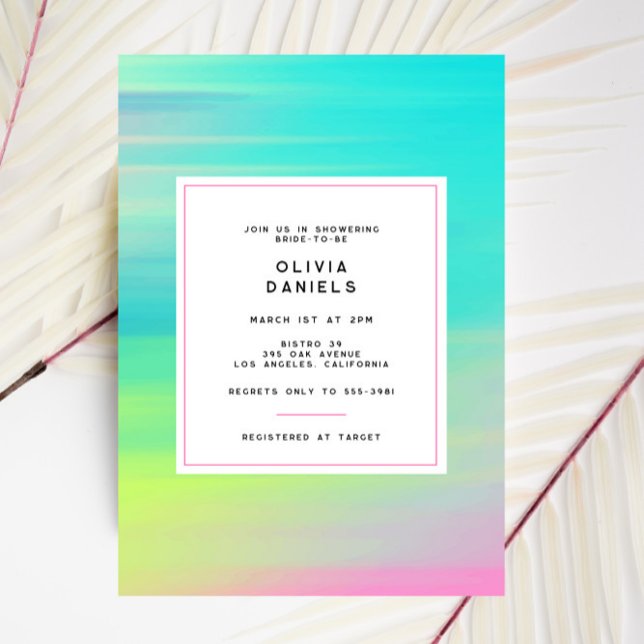 Modern Neon Bright Colours Bridal Shower Invitation (Creator Uploaded)