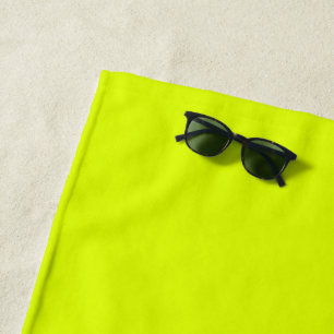 Modern neon chartreuse green bright solid plain beach towel