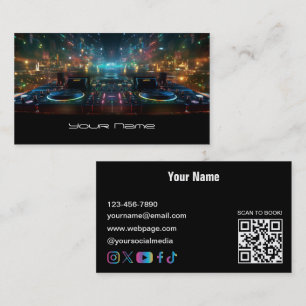 Modern neon DJ Business Card