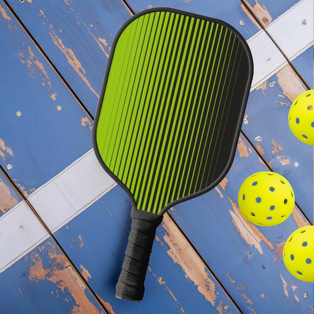 Modern Neon Green Black Sports Side Fade Pickleball Paddle (Creator Uploaded)