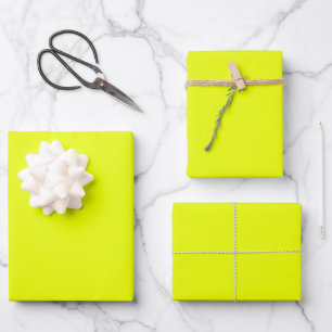 Modern neon green bright solid plain cool wrapping paper sheet