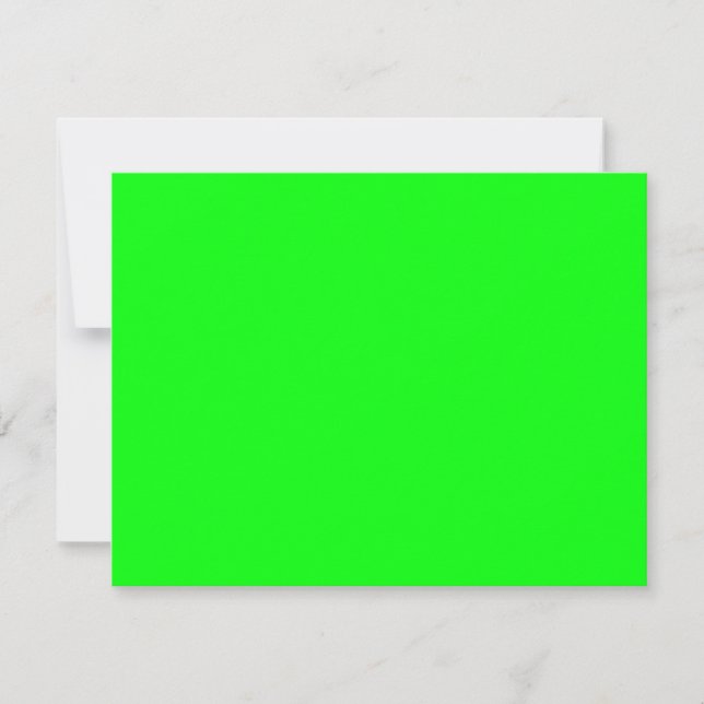 Modern neon green screen bright solid plain cool card (Front)