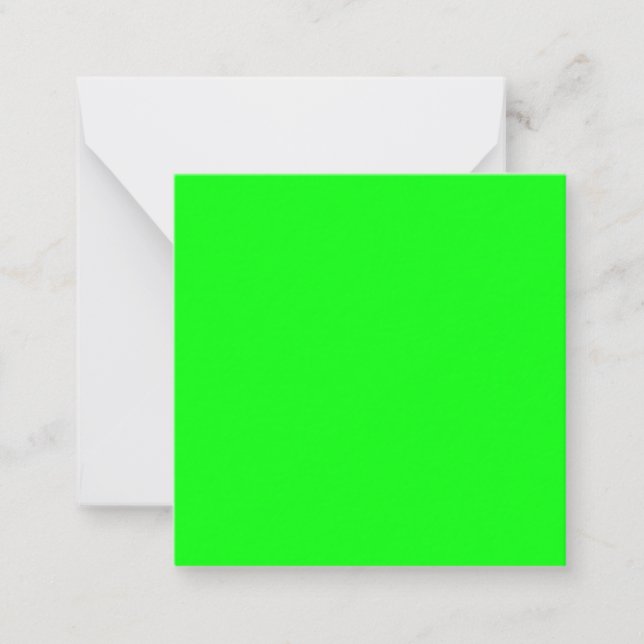 Modern neon green screen bright solid plain cool card (Front)