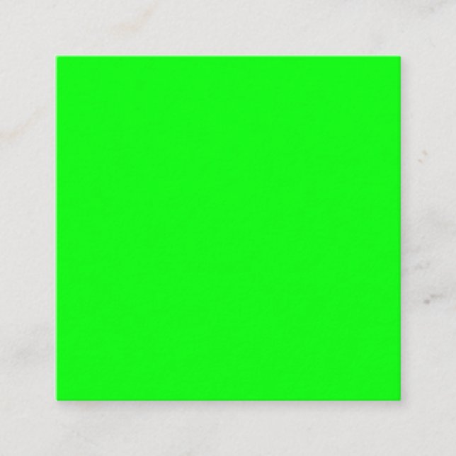 Modern neon green screen bright solid plain cool enclosure card (Front)