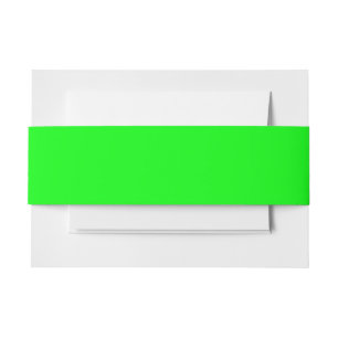 Modern neon green screen bright solid plain cool invitation belly band