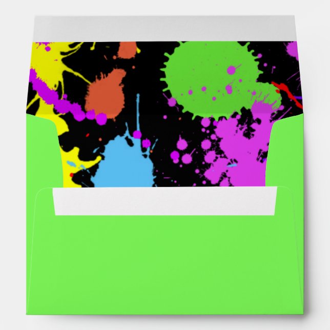 Modern Neon Paint Splatter Envelopes (Back (Bottom))