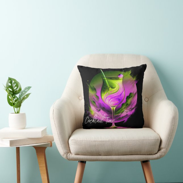 Modern Neon Party Time Personalised Cushion (Chair)
