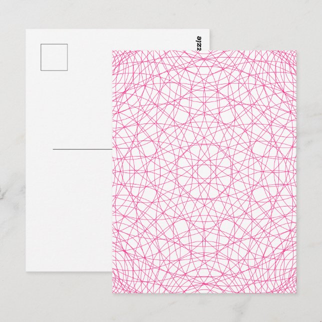 Modern Neon Pink Art Postcard – Customisable (Front/Back)