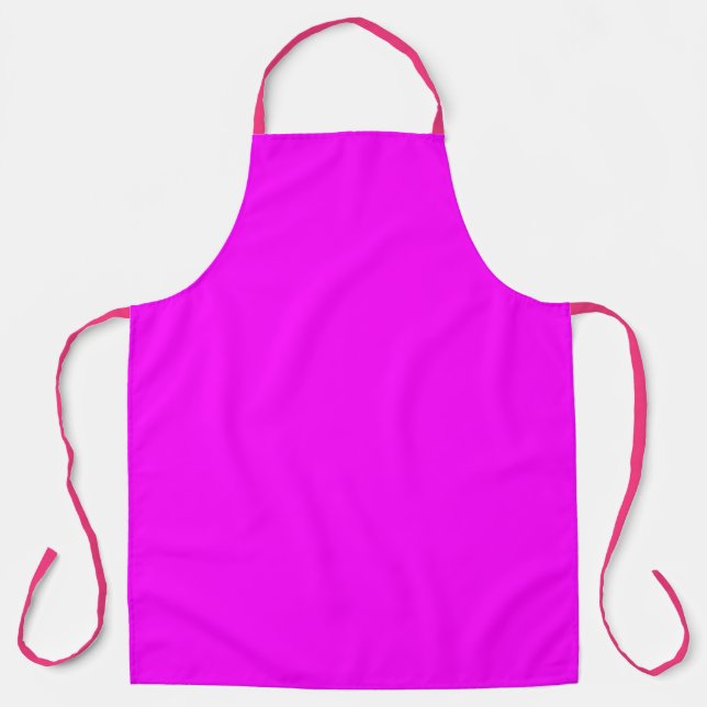 Modern Neon Pink Magenta All-Over Print Apron (Front)