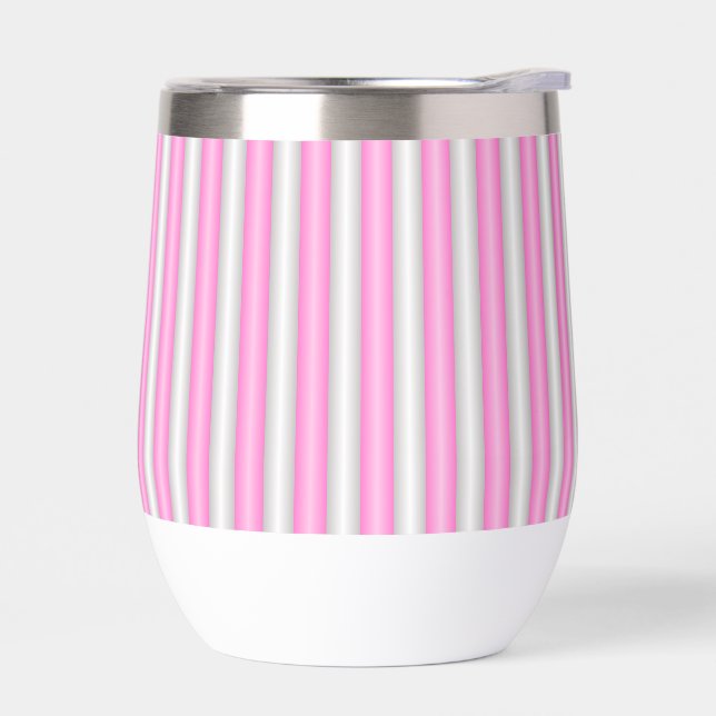 Modern Neon Pink Stripes with 3D Effect (Left)