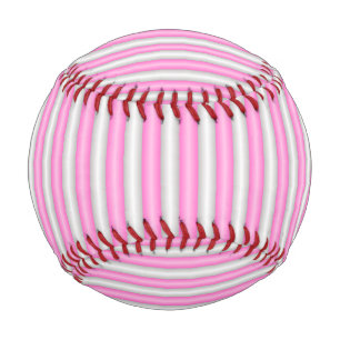 Modern Neon Pink Stripes with 3D Effect Baseball
