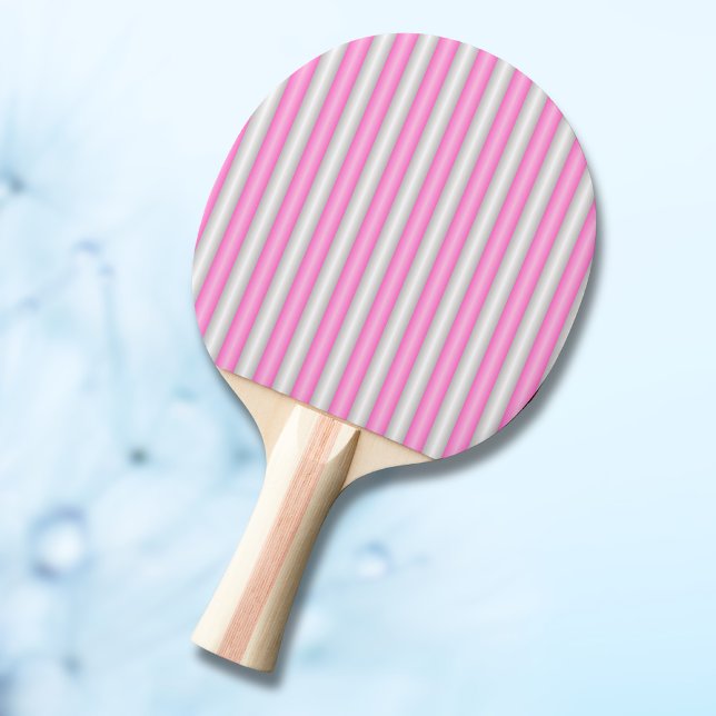 Modern Neon Pink Stripes with 3D Effect Ping Pong Paddle (Creator Uploaded)