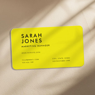 Modern Neon Yellow Colour Business Card